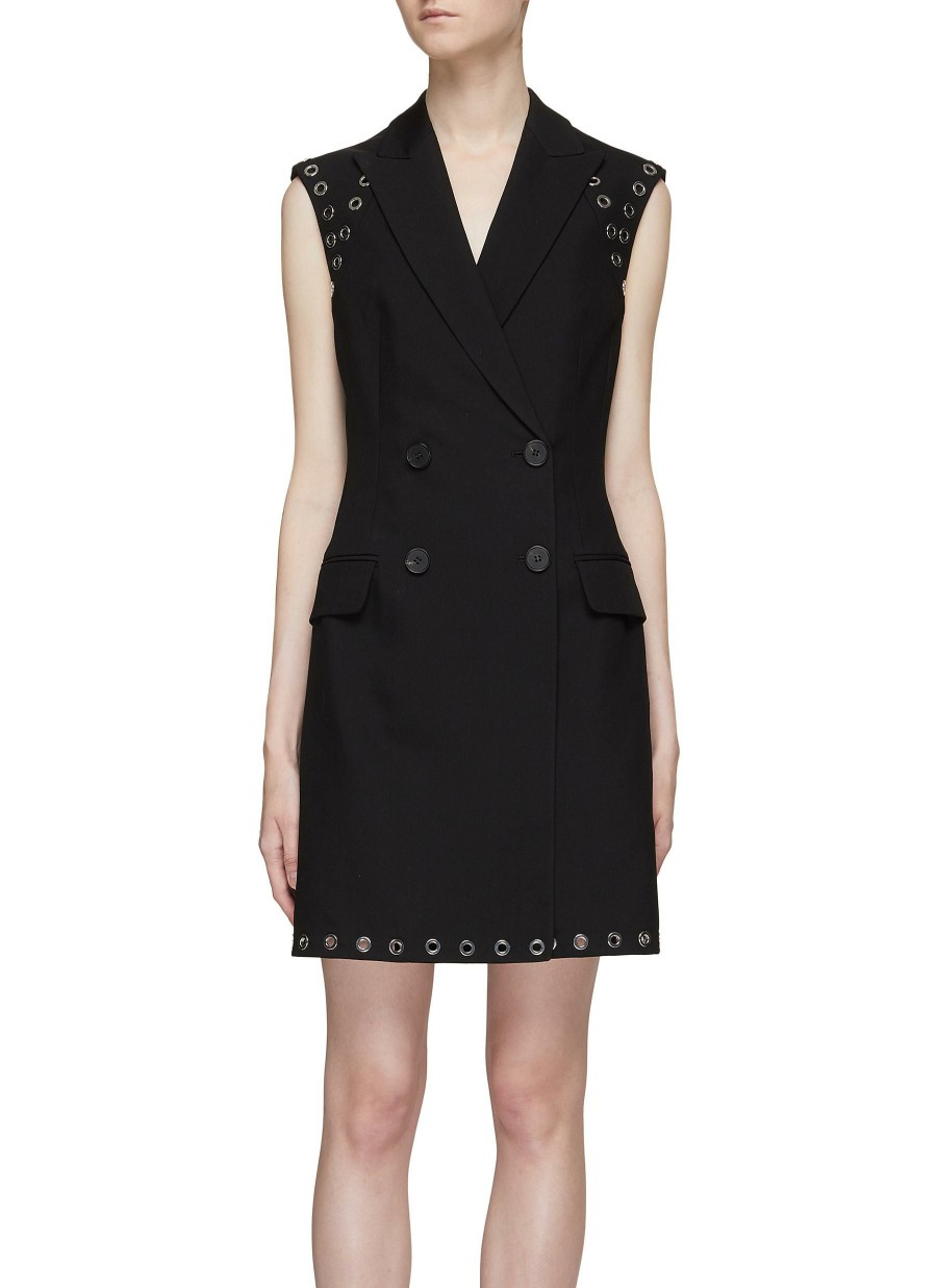 Clothing * | Alexander Mcqueen Best Sale Sleeveless Double Breasted Eyelet Detail Gilet Dress