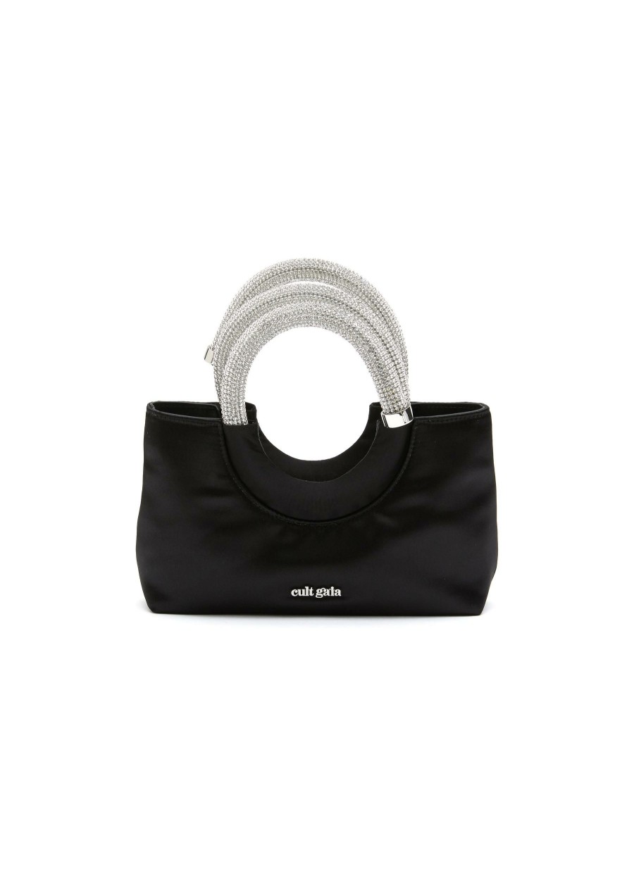 Bags * | Cult Gaia Hot Sale 'Nika' Crystal Embellished Tubular Handle Satin Bag