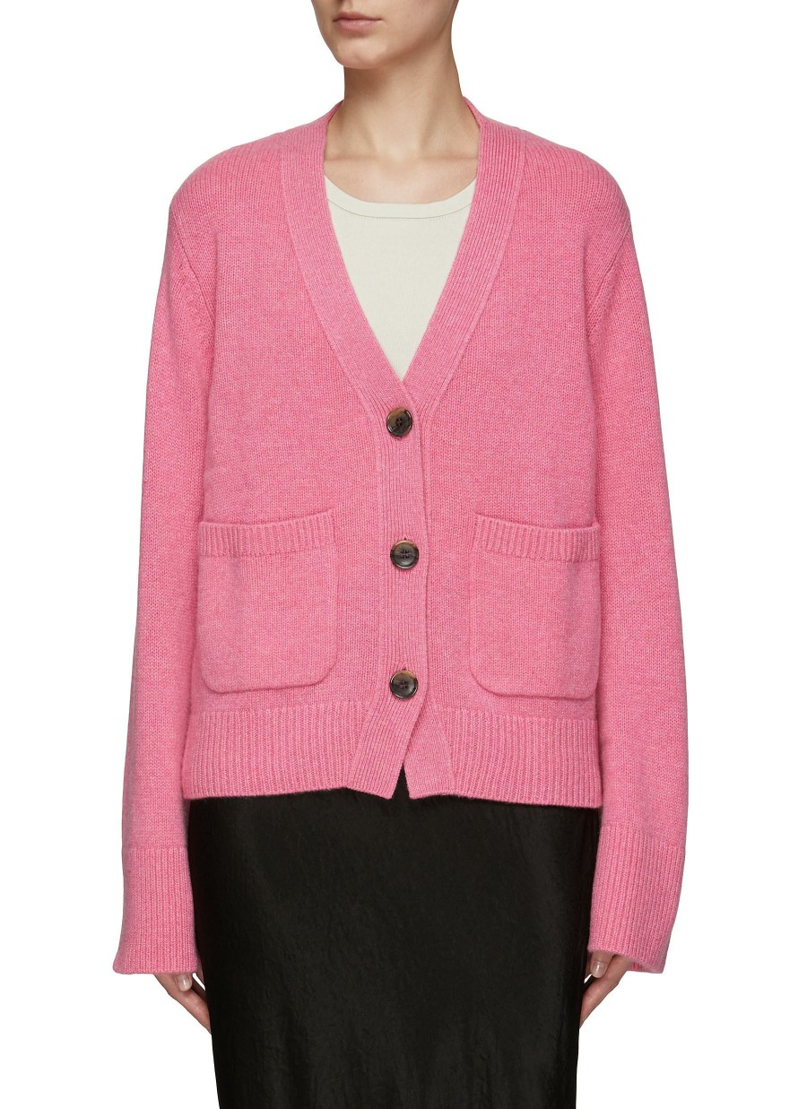 Clothing * | Lisa Yang Online 'Danni' V-Neck Patch Pocket Knit Cardigan