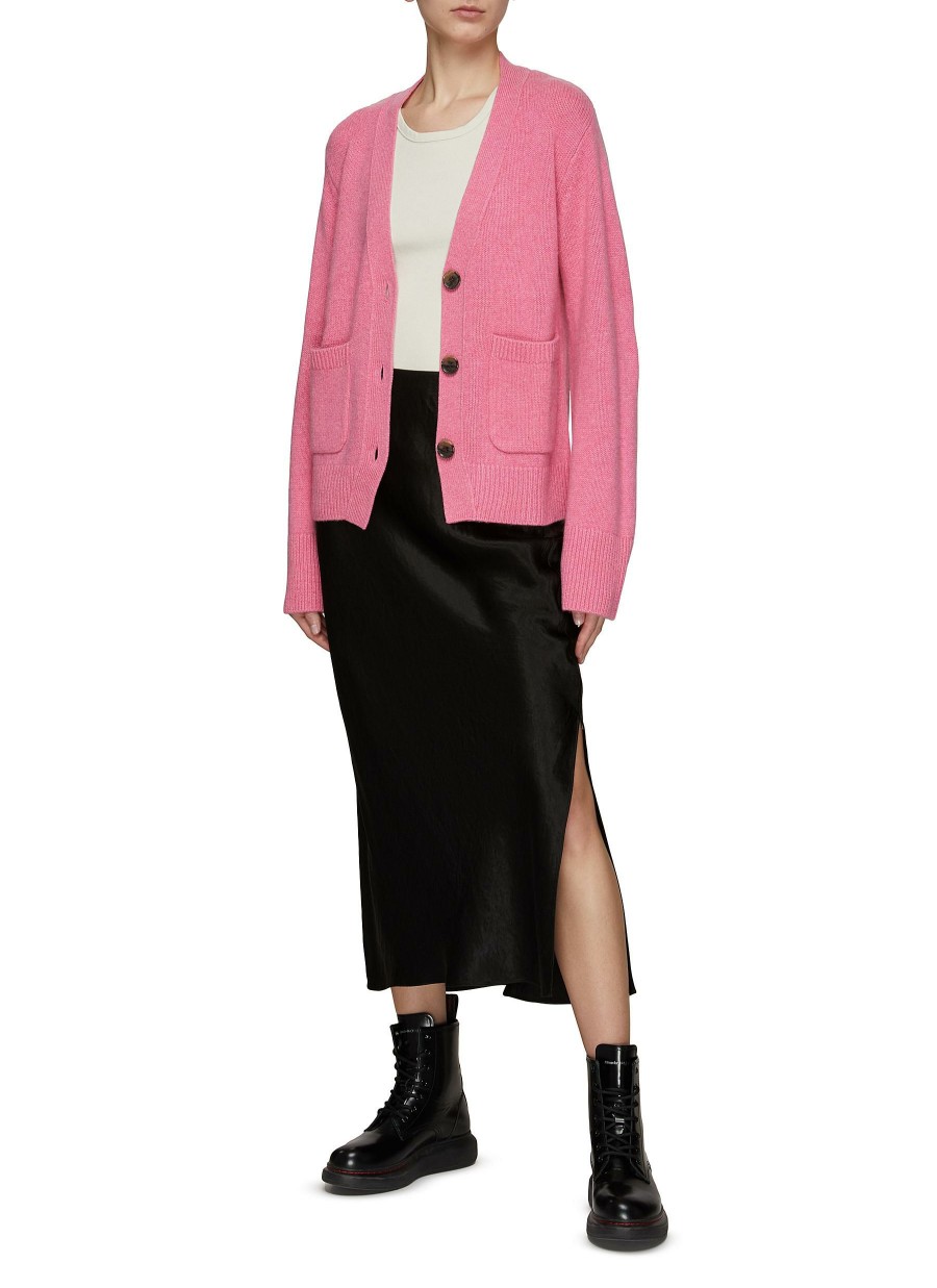 Clothing * | Lisa Yang Online 'Danni' V-Neck Patch Pocket Knit Cardigan