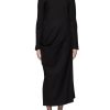 Clothing * | The Row Outlet Sale 'Lucienne' Draped Detail Side Slit Wool Midi Dress