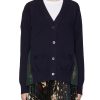 Clothing * | Sacai Outlet Sale X Eric Haze Star Print Pleated Back Panel V-Neck Cardigan