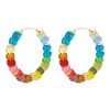 Accessories * | Venessa Arizaga Best Sellers 'Candy Says' Gold Plated Brass Glass Bead Rhinestone Hoop Earrings