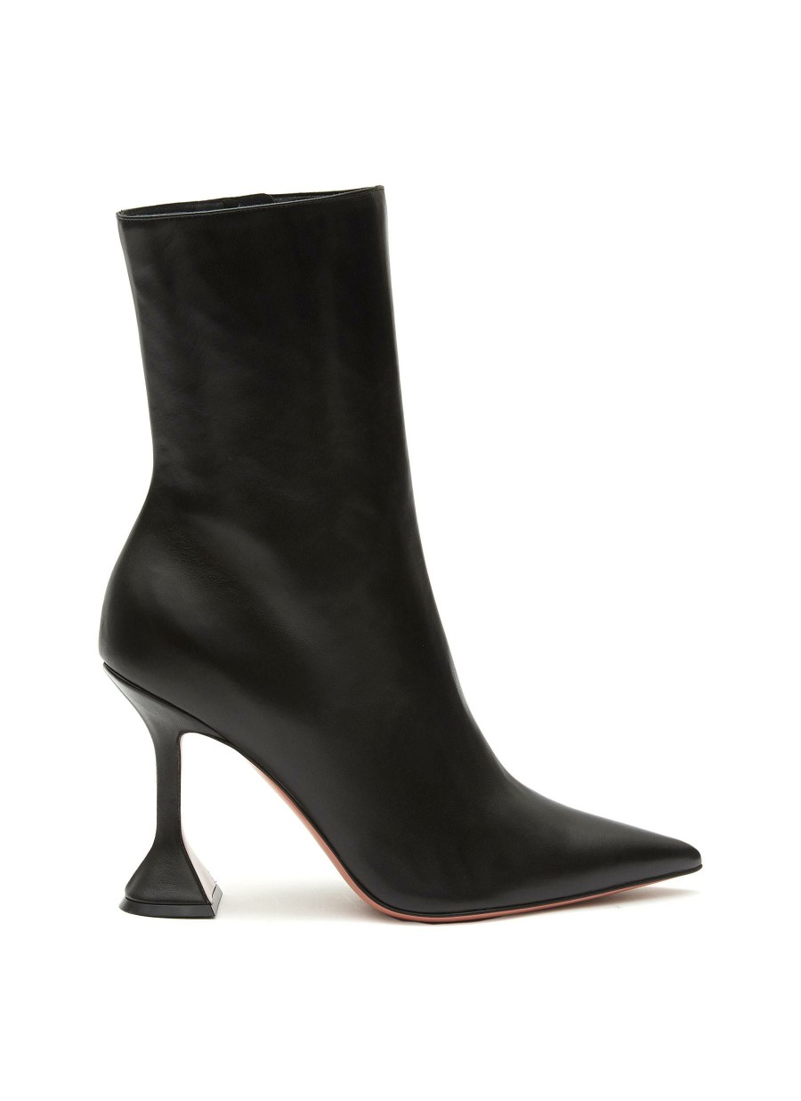 Shoes * | Amina Muaddi Outlet Sale 'Giorgia' 95 Leather Heeled Ankle Boots