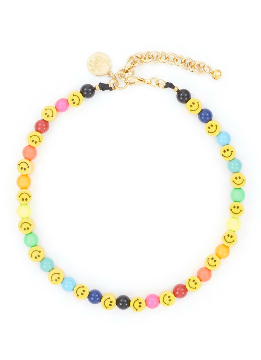 Accessories * | Venessa Arizaga Discount 'Rainbow Cheer' Gold Plated Brass Ceramic Glass Bead Necklace