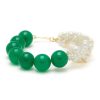 Accessories * | Completedworks Online 14K Gold Plated Silver Pearl Jade Beaded Bracelet