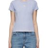 Clothing * | T By Alexander Wang Flash Sale Bound Neck Puff Neck Essential Jersey Shrunk T-Shirt