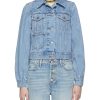 Clothing * | Ganni Outlet Sale 'Camy' Pocket Detail Cropped Denim Jacket