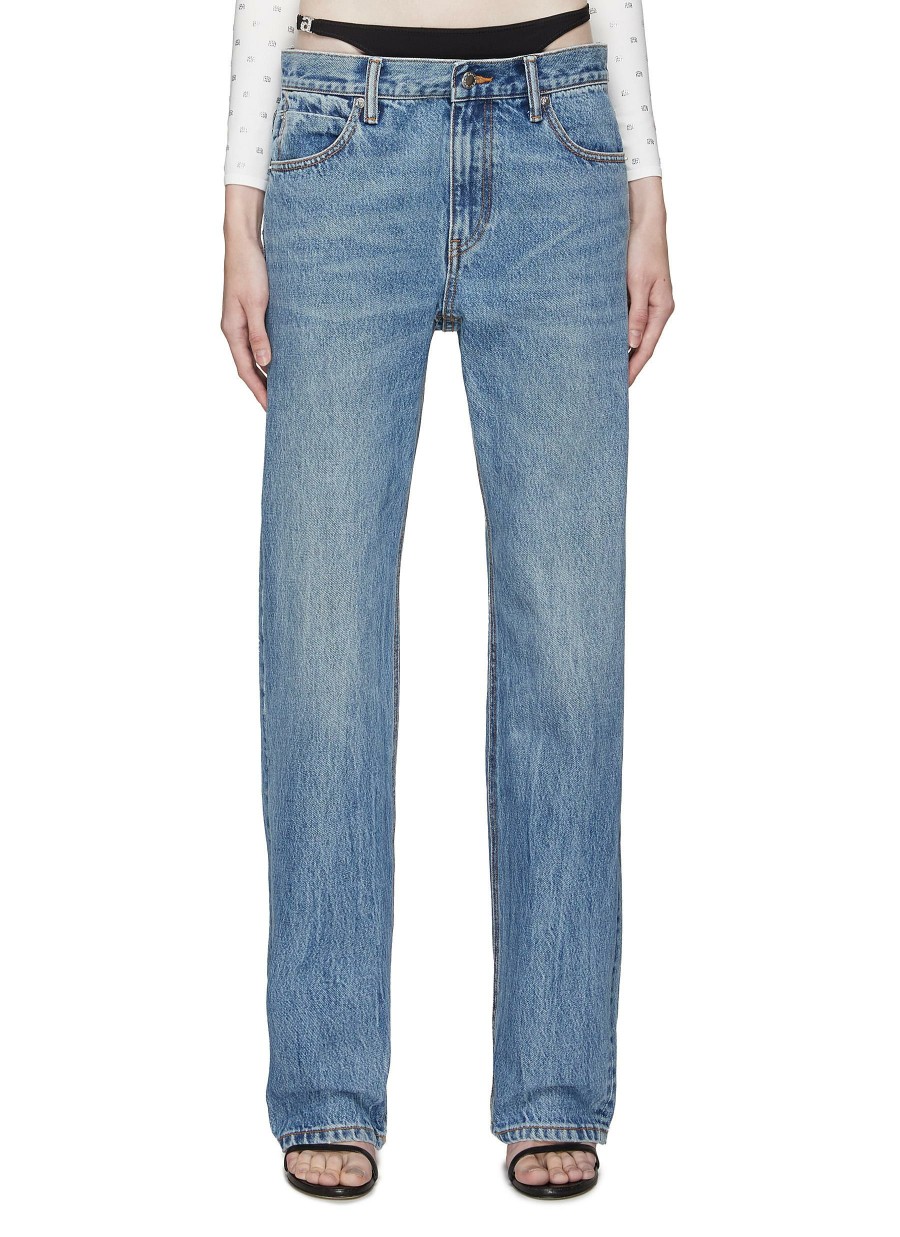 Clothing * | Alexander Wang Outlet Sale Crystal Charm Low Rise Slouchy Jeans