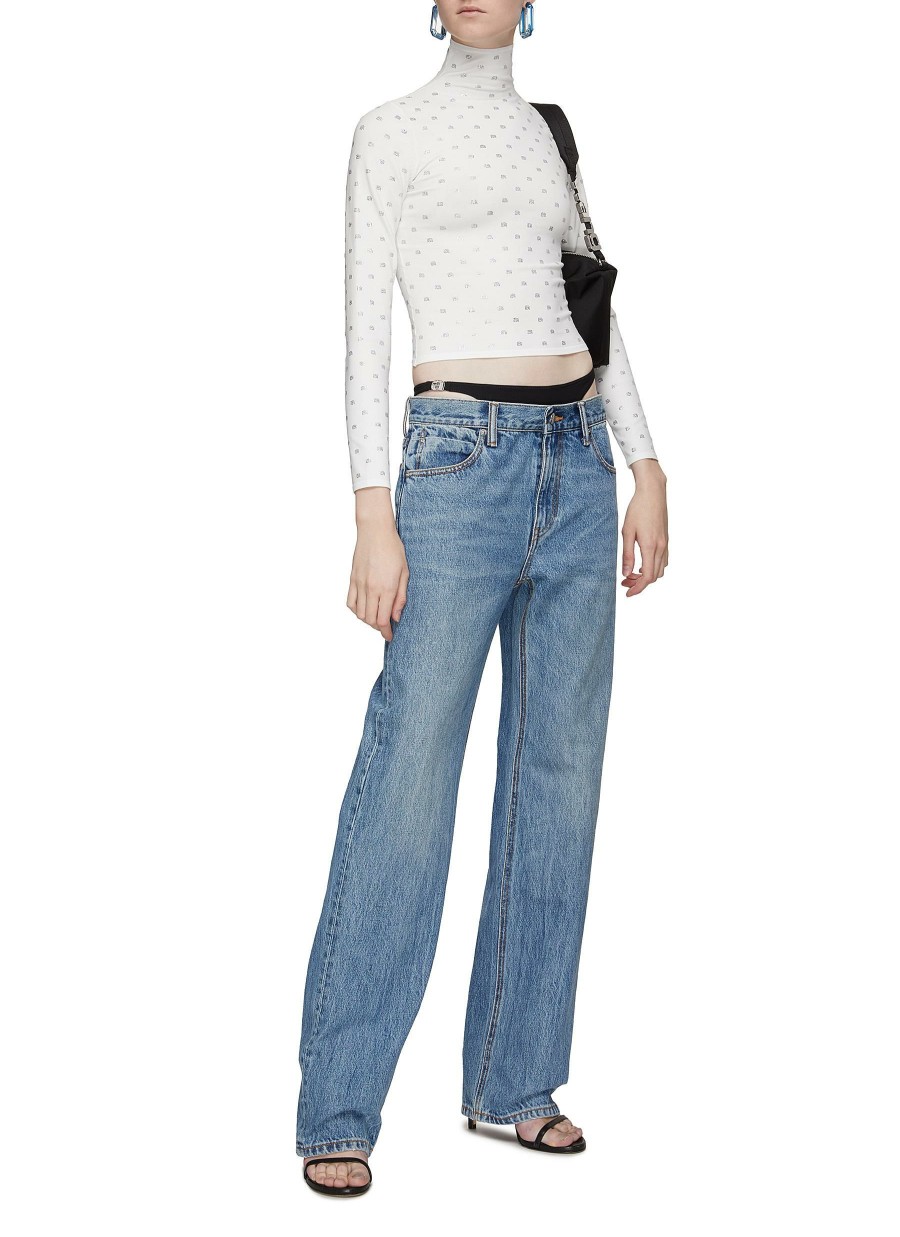 Clothing * | Alexander Wang Outlet Sale Crystal Charm Low Rise Slouchy Jeans