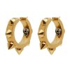 Accessories * | Alexander Mcqueen Clearance Brass Skull Spike Punk Hoop Earrings