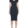 Clothing * | Roland Mouret Best Sale Short Sleeve V-Neck Midi Dress