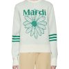 Clothing * | Mardi Mecredi Free Delivery Logo Flower Intarsia Crewneck Long Sleeve Knit Sweater