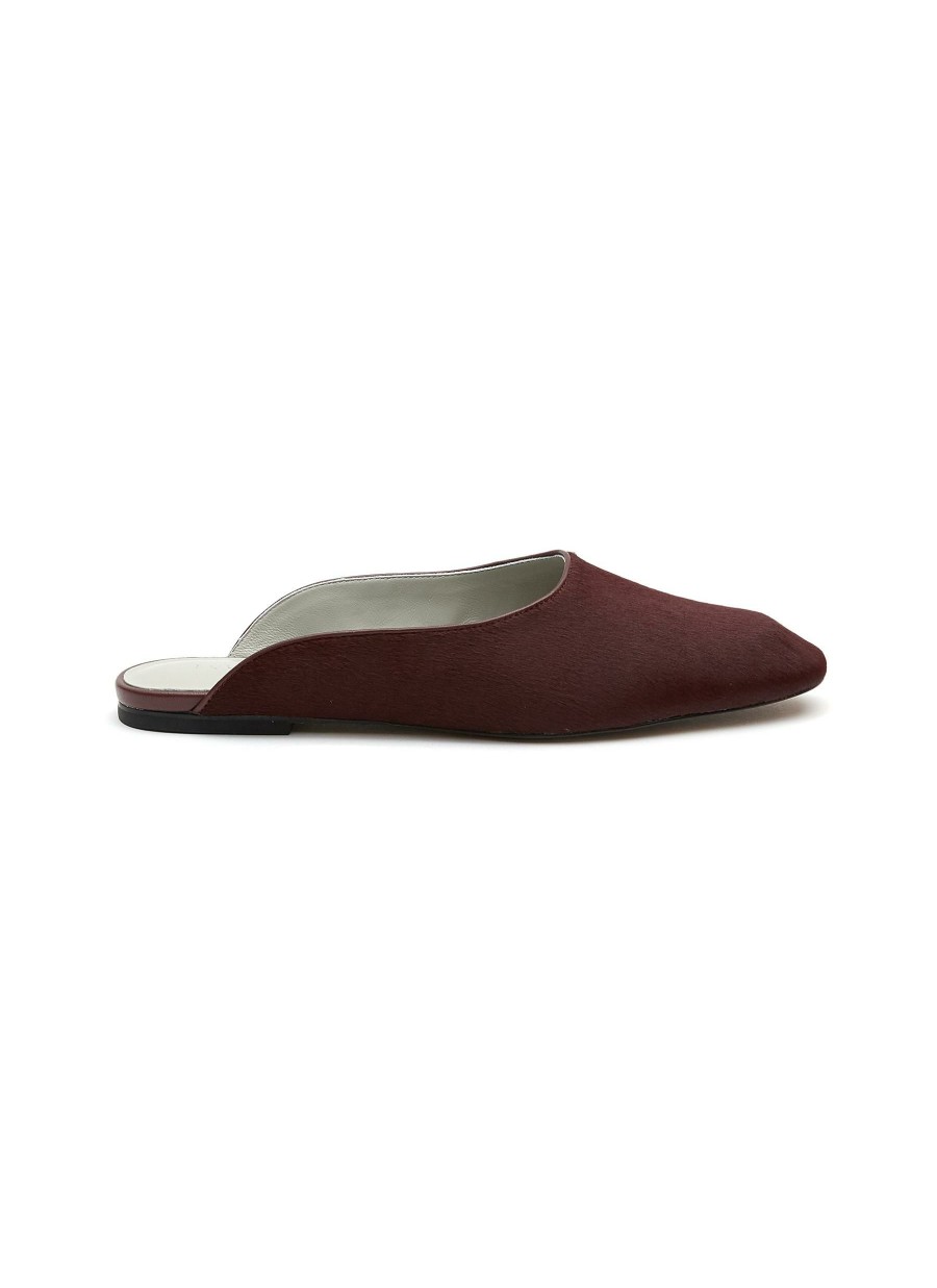 Shoes * | Equil Online 'Lisbon' Square Toe Pony Hair Slides