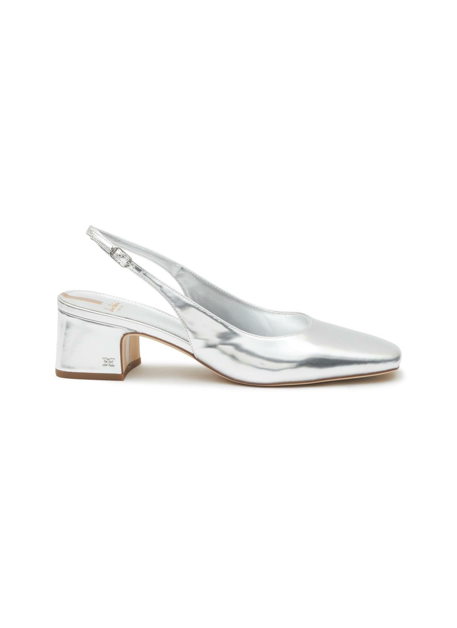 Shoes * | Sam Edelman Quick Delivery 'Terra' 50 Square Toe Leather Slingback Pumps