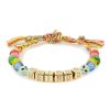 Accessories * | Venessa Arizaga Outlet 'Weirdo' Gold Plated Brass Ceramic Glass Charm Rhinestone Bracelet