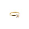 Accessories * | Eyem Outlet Sale 18K Gold Plated Sterling Silver White Topaz Enamel Slim Band Ring