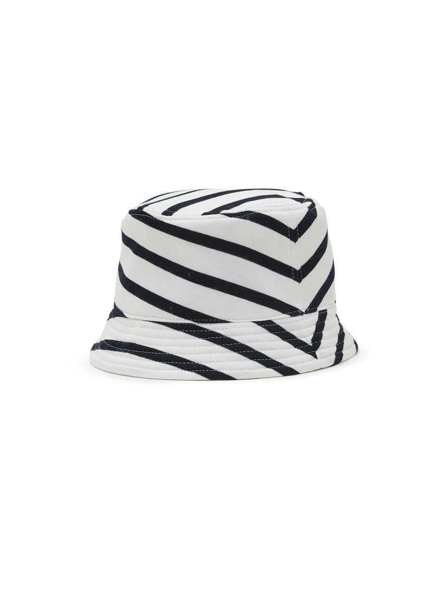 Accessories * | Joshua'S Crazy Deals Crocheted Smiley Face Striped Bucket Hat