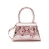 Bags * | Self-Portrait Quick Delivery 'Bow Micro' Bow Applique Croc-Embossed Leather Crossbody Bag