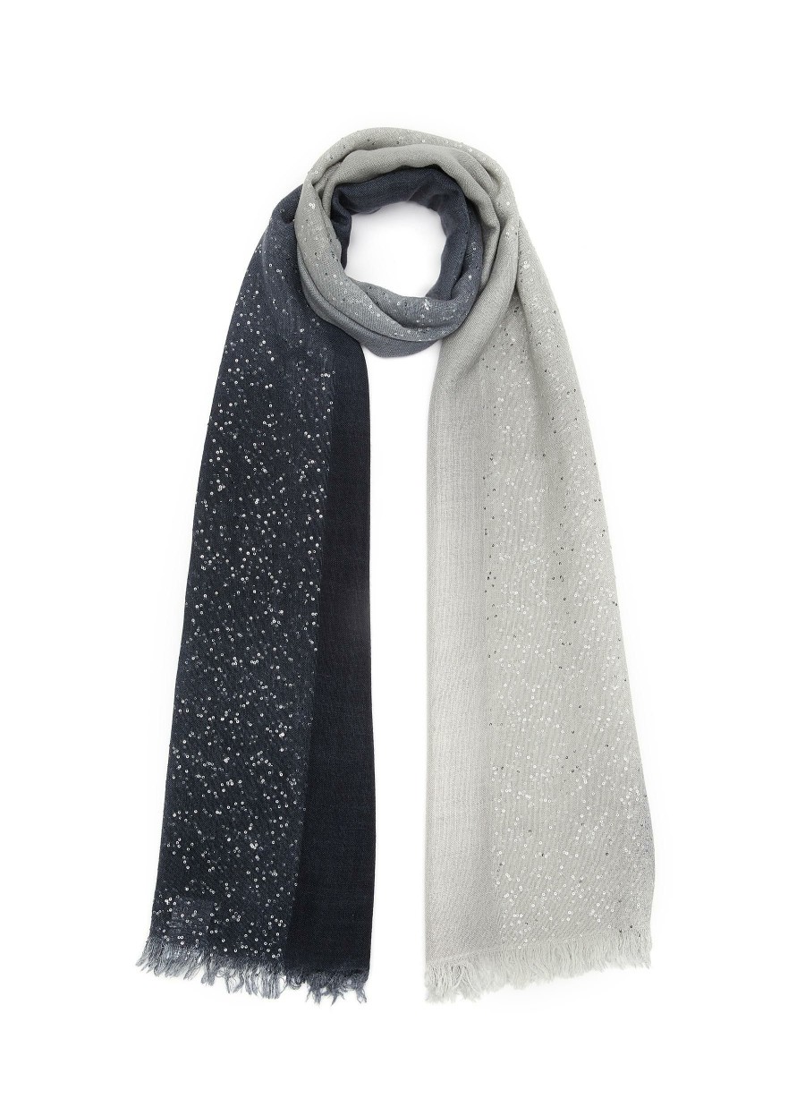 Accessories * | Faliero Sarti Quick Delivery 'Dania' Sequined Ombre Virgin Wool Blend Scarf