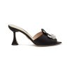 Shoes * | Rodo Tendy Style 'Calia' 80 Strass Embellished Satin Mules