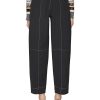 Clothing * | Ganni Fashion Elasticated Waist Contrast Stitch Cropped Pants