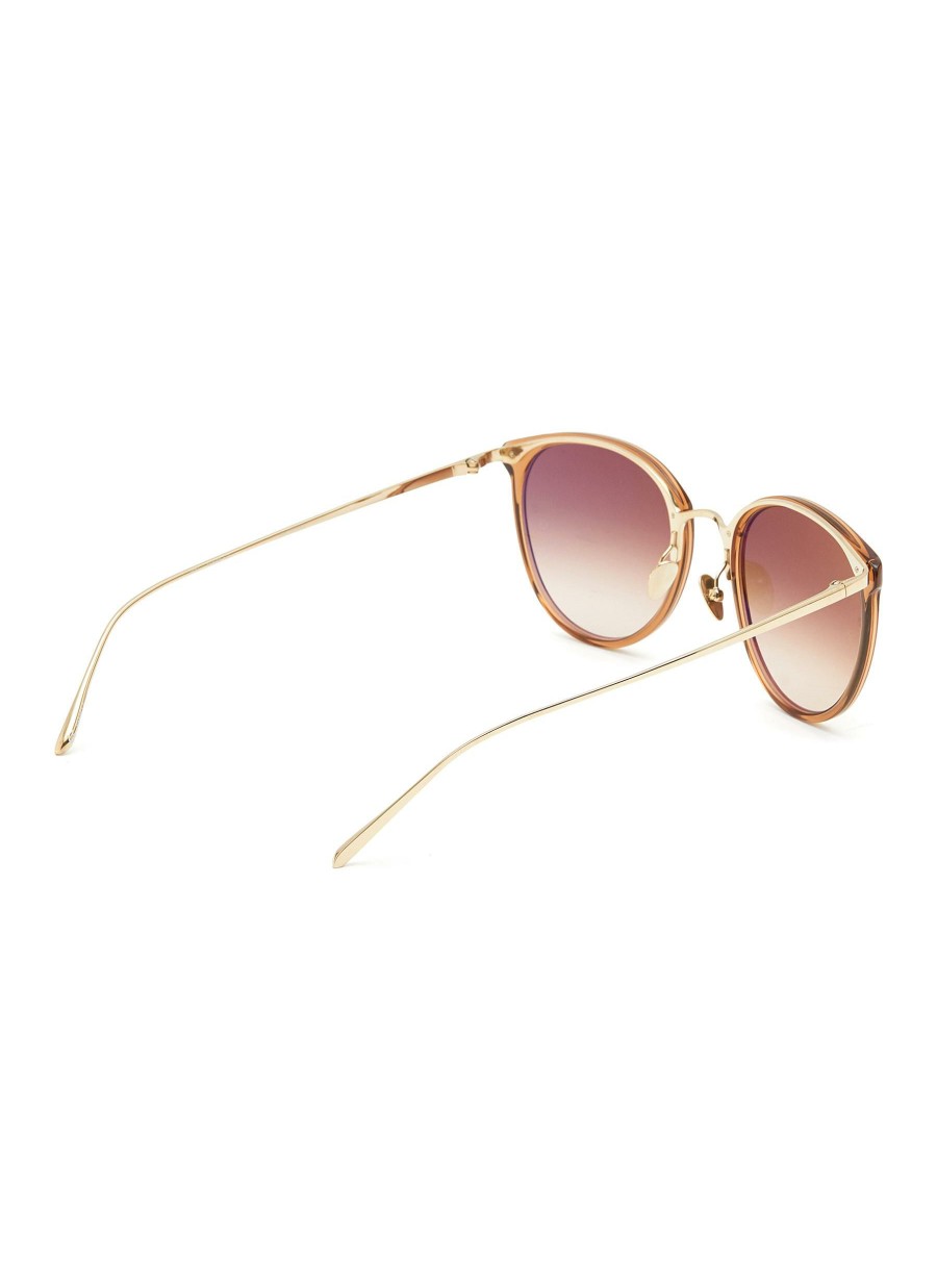 Accessories * | Linda Farrow Shop 'Calthorpe' Acetate Horn-Rimmed Frame Brown Gradient Lens