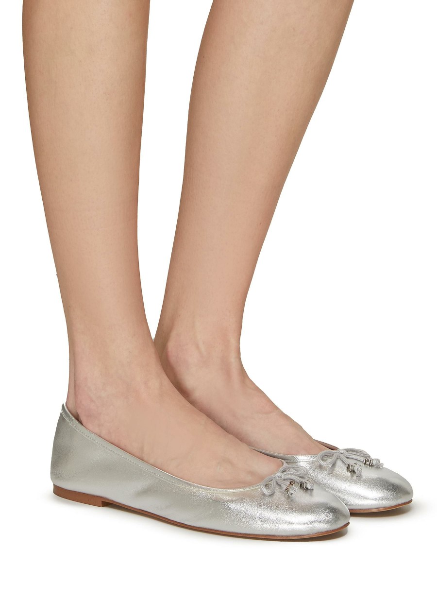 Shoes * | Sam Edelman Tendy Style 'Felicia Luxe' Logo Bow Applique Leather Ballerina Flats