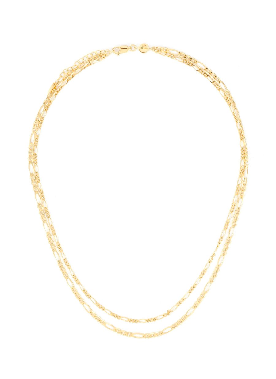 Accessories * | Missoma Free Delivery 'Chain Reaction' Filia 18K Gold Plated Double Row Chain Necklace