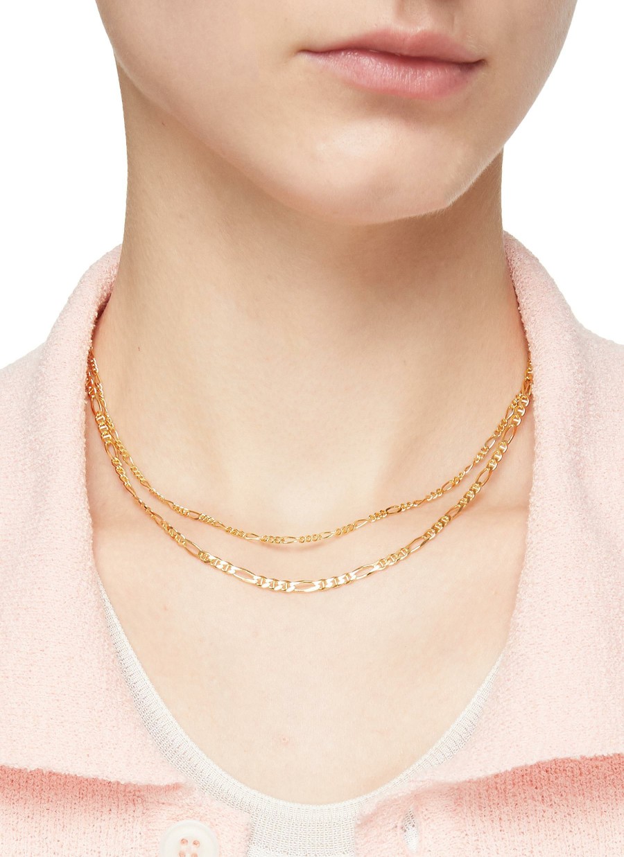 Accessories * | Missoma Free Delivery 'Chain Reaction' Filia 18K Gold Plated Double Row Chain Necklace