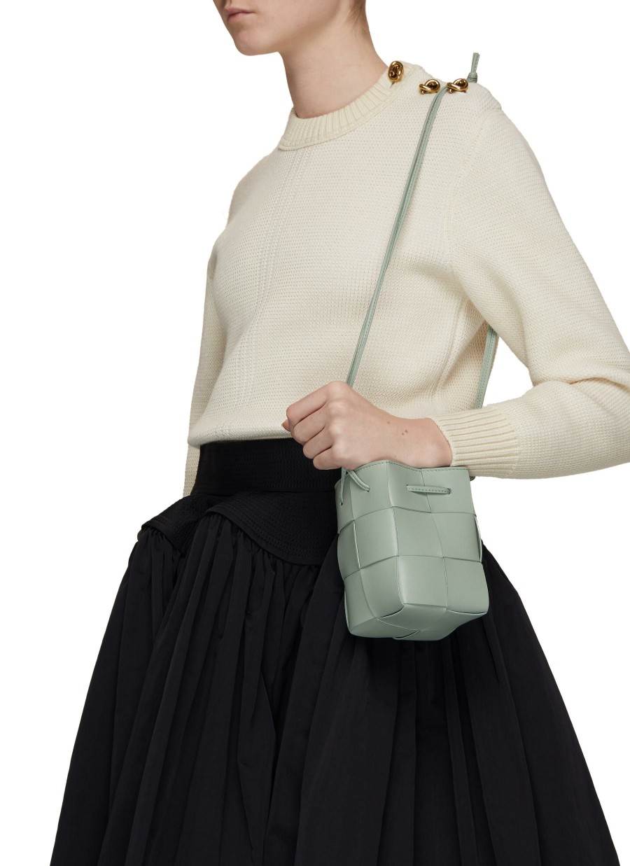 Bags * | Bottega Veneta Online Intrecciato Leather Mini Bucket Bag