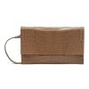 Bags * | Maria Oliver Good Quality 'Sofia' Caiman Leather Flapped Clutch