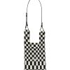 Bags * | Lastframe Free Delivery Medium 'Ichimatsu' Chequered Knit Tote Bag