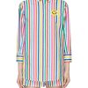 Clothing * | Joshua'S Good Quality Crocheted Smiley Face Striped Cotton Shirt