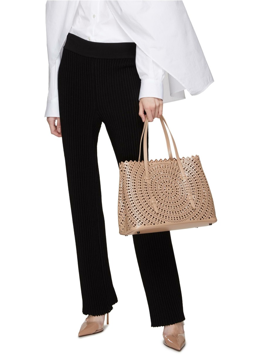 Bags * | Alaia Flash Sale 'Mina' 32 Vienne Perforated Calfskin Leather Tote Bag