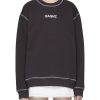 Clothing * | Ganni Shop 'Isoli' Logo Graphic Print Contrast Stitch Crewneck Sweatshirt