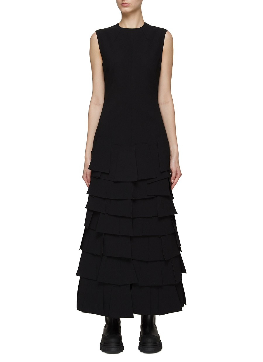 Clothing * | A.W.A.K.E. Mode Free Delivery Laser Cut Front And Back Slits Sleeveless Dress