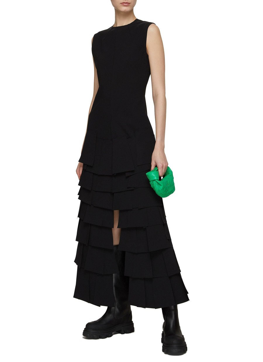 Clothing * | A.W.A.K.E. Mode Free Delivery Laser Cut Front And Back Slits Sleeveless Dress