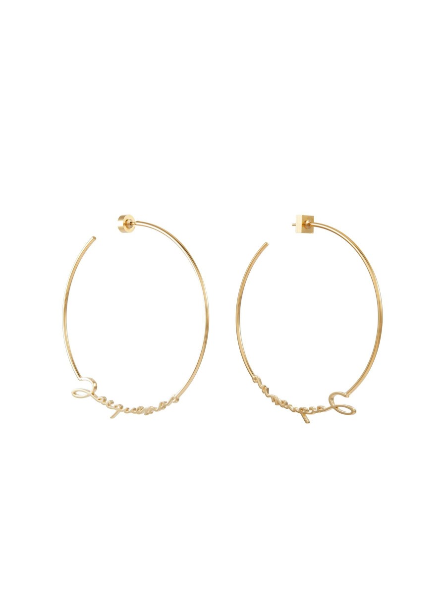 Accessories * | Flash Sale 'Les Creoles Jacquemus' Gold Plated Brass Hoop Earrings