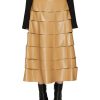 Clothing * | A.W.A.K.E. Mode Closeout Sale Strip Panel Faux Leather Midi Skirt