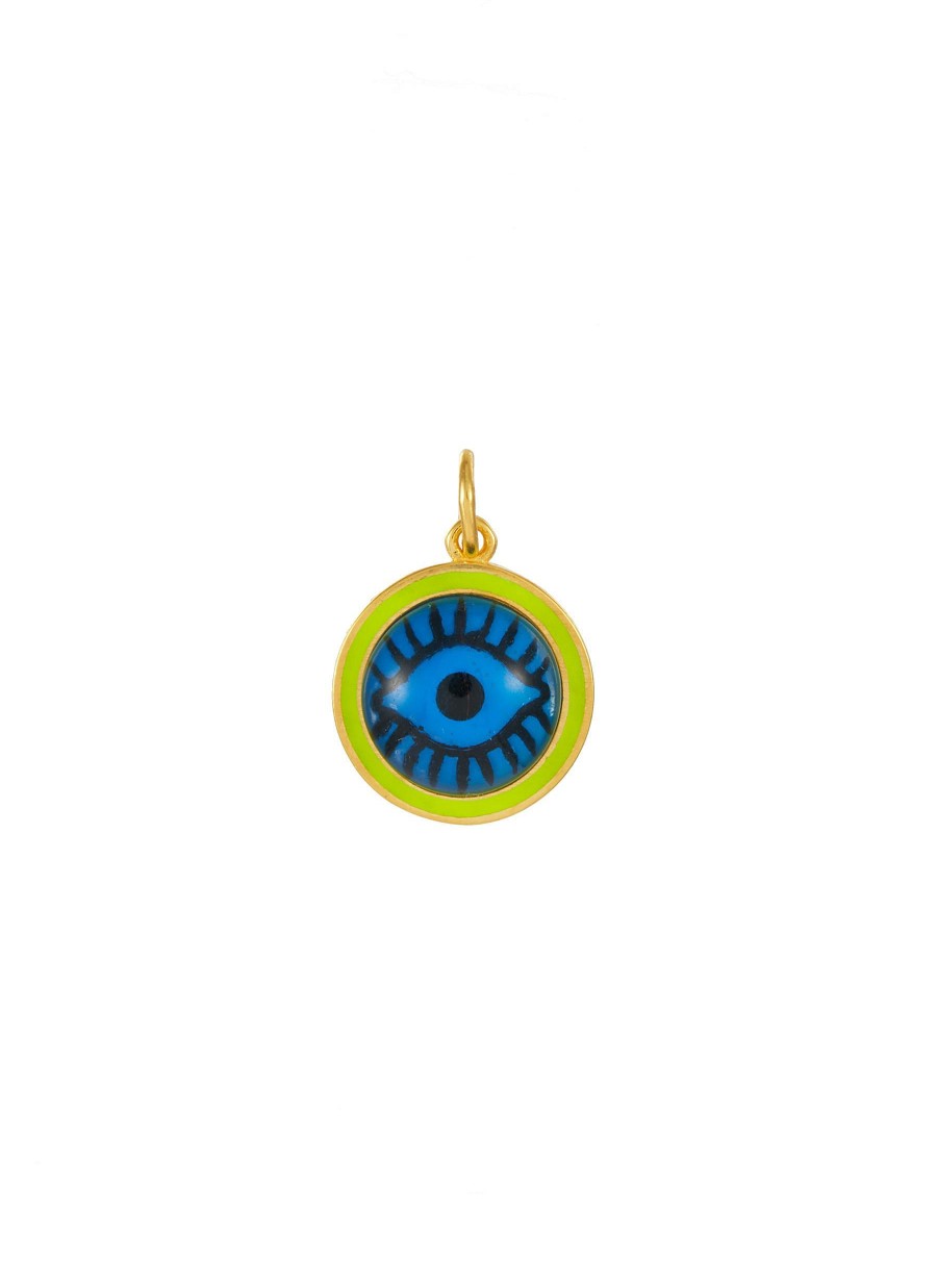 Accessories * | Eyem Quick Delivery 18K Gold Plated Sterling Silver Enamel Evil Eye Pendant