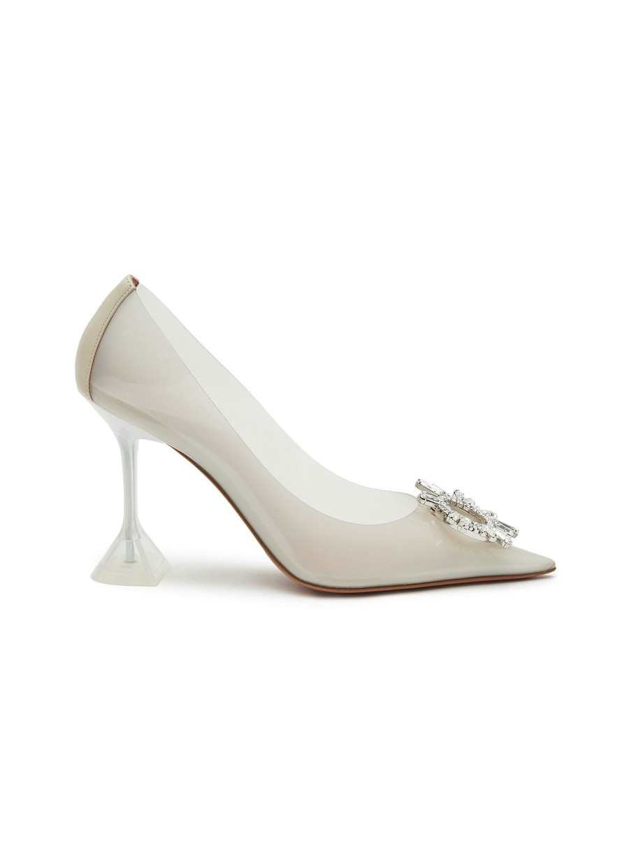 Shoes * | Amina Muaddi Hot Sale 'Begum' 95 Crystal Embellished Pvc Pumps