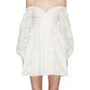 Clothing * | Ming Ma Fashion Jacquard Puff Sleeve Off Shoulder Dress