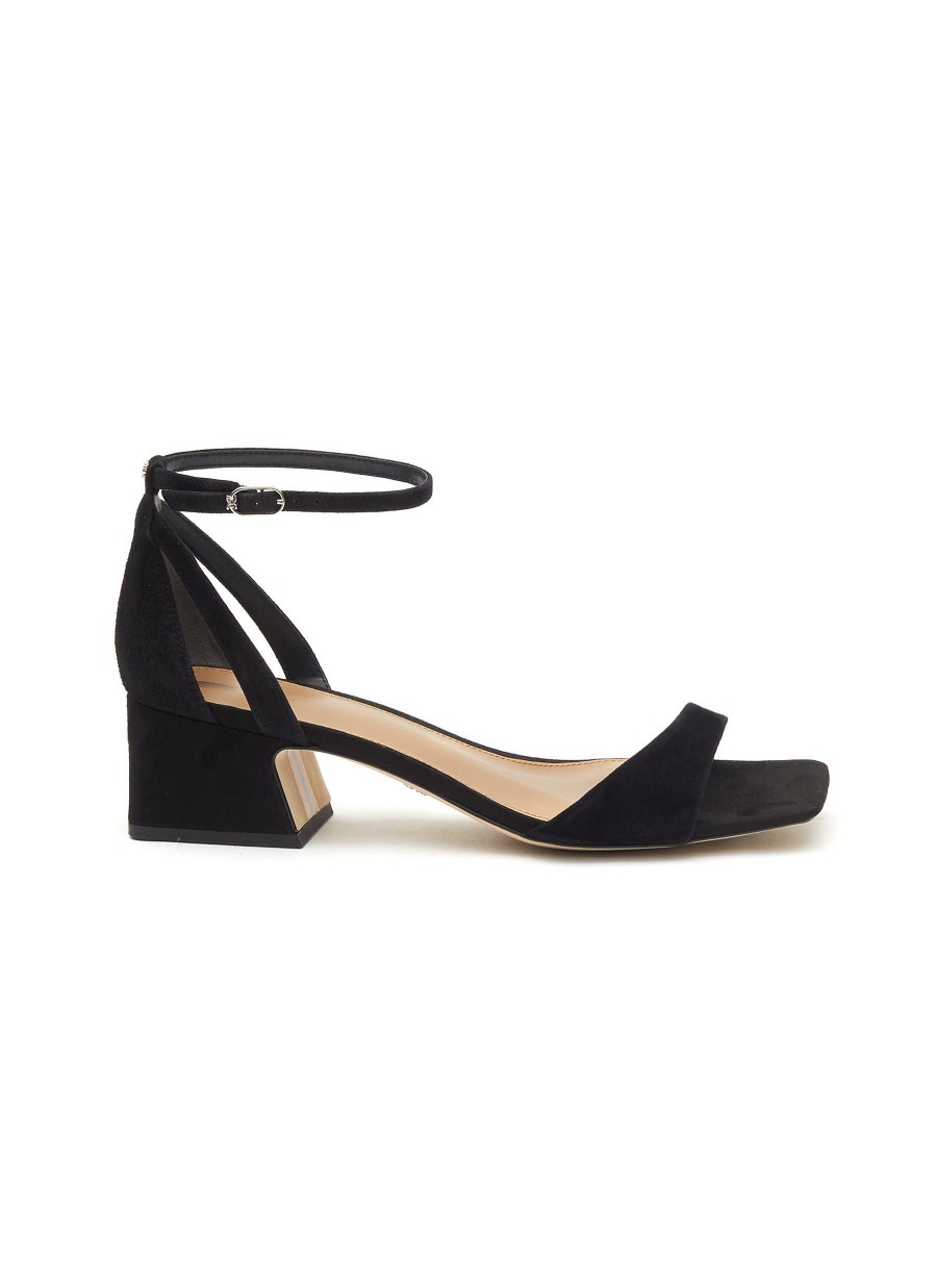 Shoes * | Sam Edelman Quick Delivery 'Wilson' 45 Single Band Square Toe Suede Block Heeled Sandals