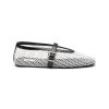 Shoes * | Alaia Quick Delivery Fishnet Patent Calfskin Strap Ballerina Flats