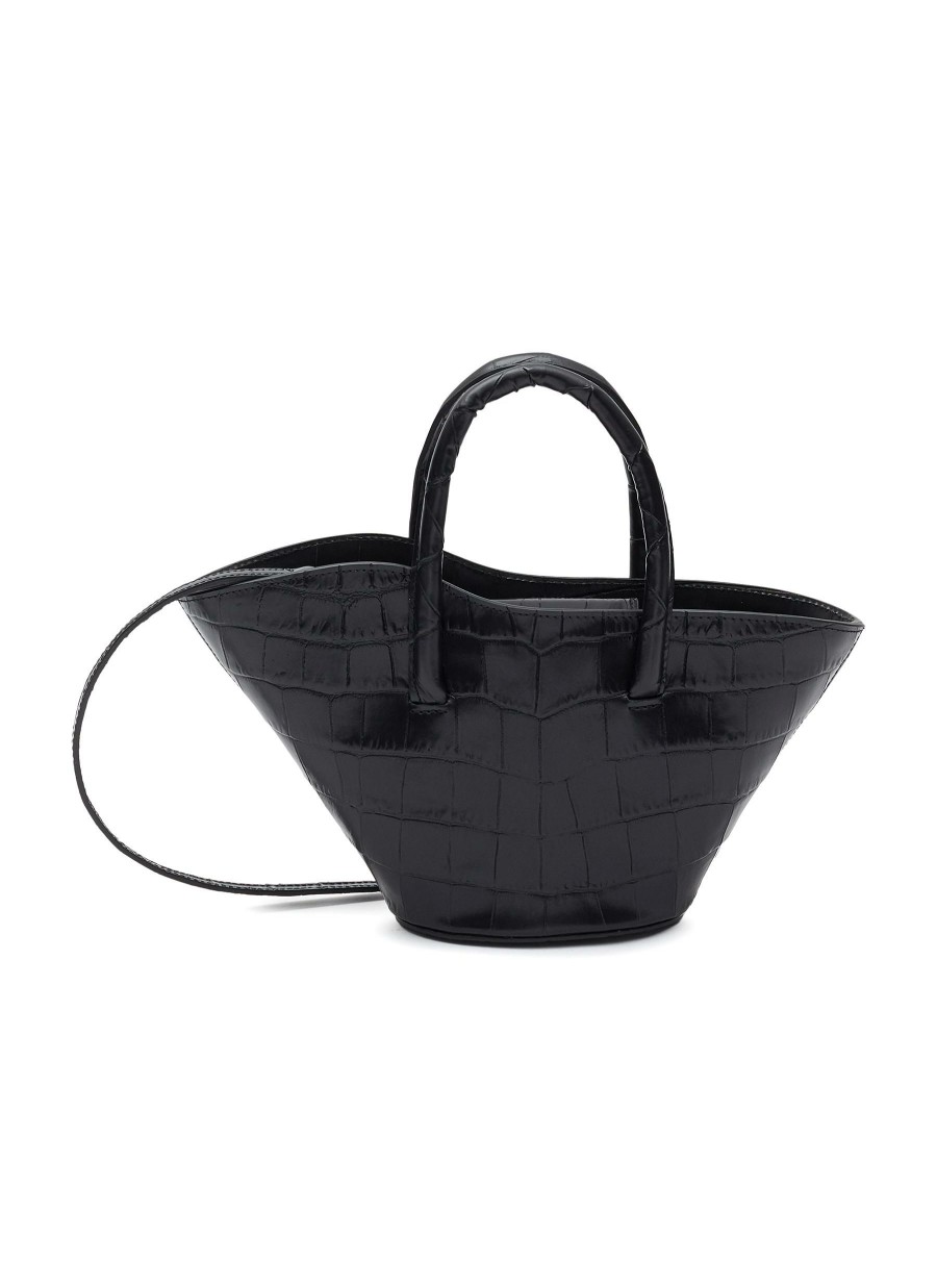 Bags * | Little Liffner Clearance Micro 'Tulip' Wavy Rim Crocodile Embossed Leather Tote Bag