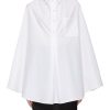 Clothing * | The Row Shop 'Aleida' High Neck Cotton Cape Shirt