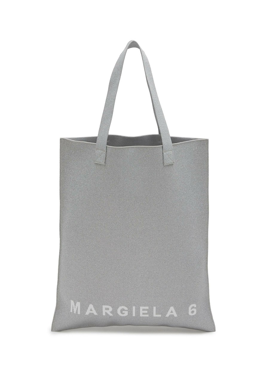 Bags * | Mm6 Maison Margiela Tendy Style Milano Logo Canvas Tote Bag