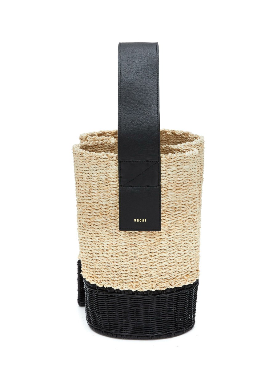 Bags * | Sacai Outlet Sale 'S Basket' Raffia Rattan Bucket Bag