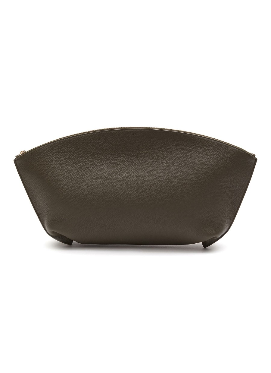 Bags * | The Row Free Delivery 'Xl Dante' Grained Leather Clutch